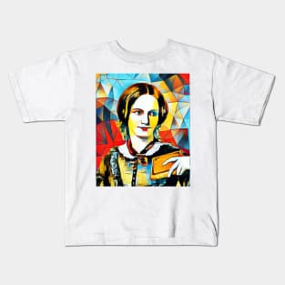 Charlotte Bronte Abstract Portrait | Charlotte Brontë Abstract Artwork 15 Kids T-Shirt